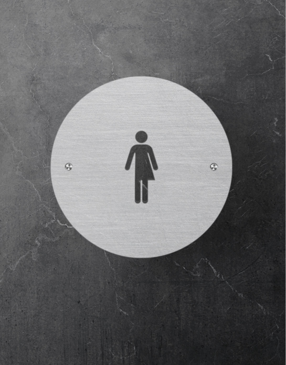 toilet-signs-gender-neutral-unisex-round-brushed-aluminium