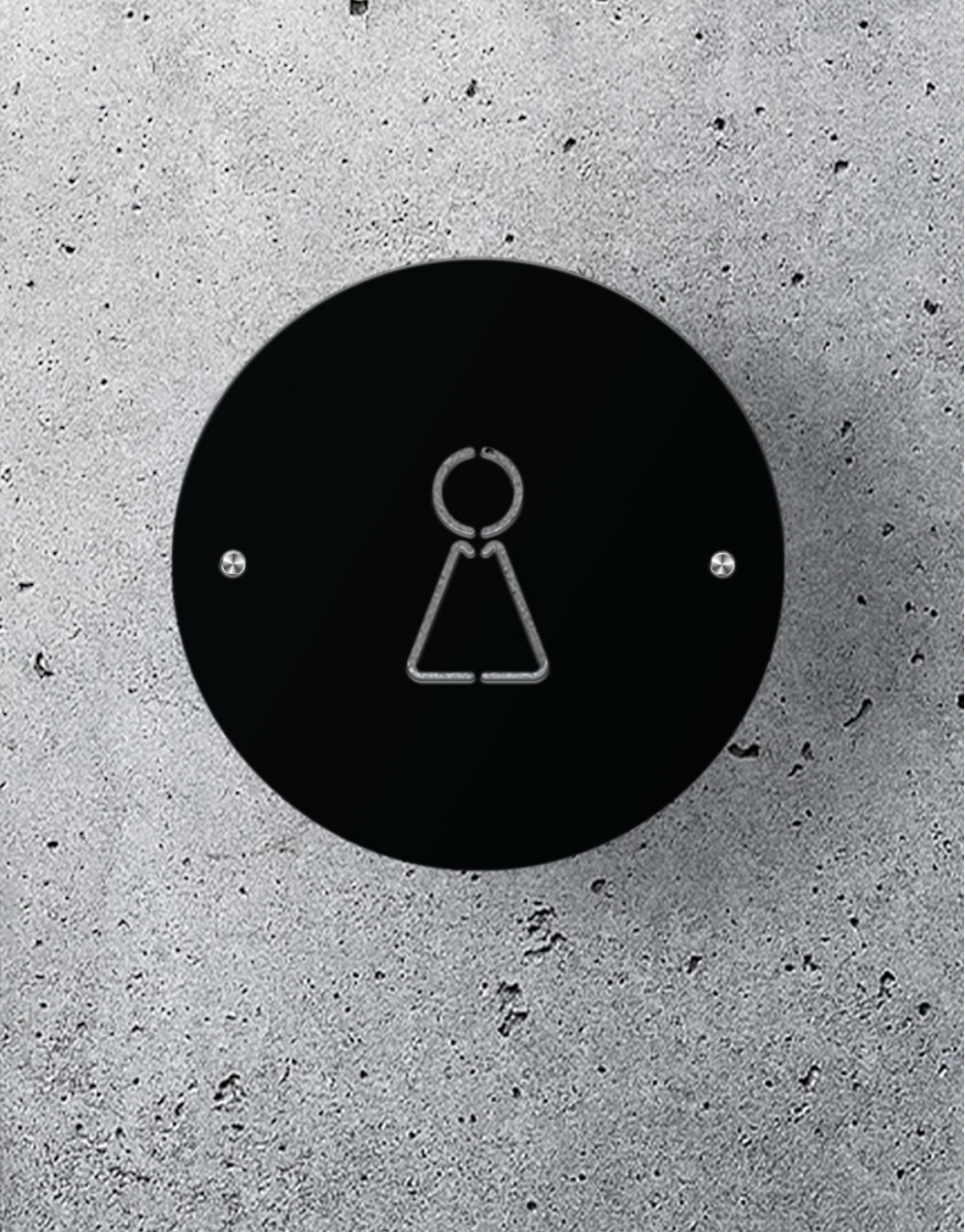 toilet-signs-traingular-female-round-black