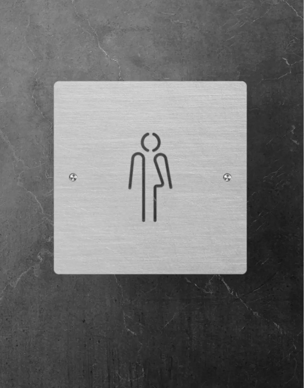gender-nuetral-flowy-lines-toilet-sign-brushed-aluminium